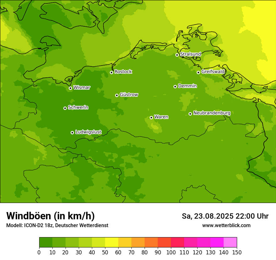 Modellkarten Windgeschwindigkeit