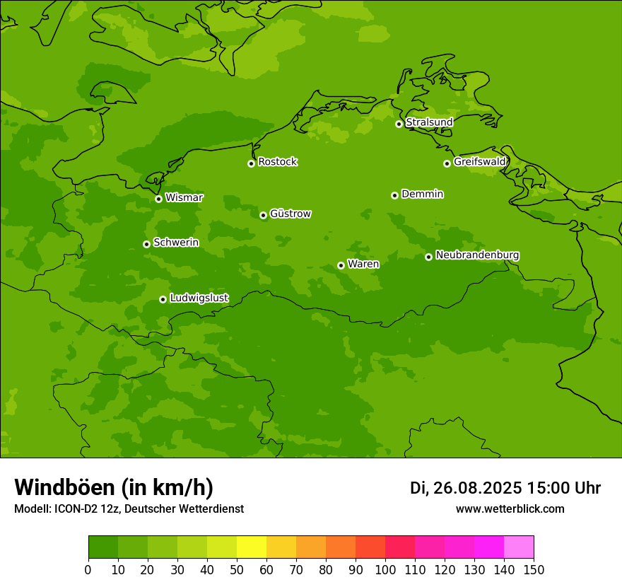 Modellkarten Windgeschwindigkeit
