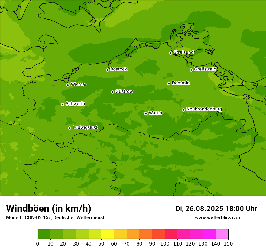 Modellkarten Windgeschwindigkeit