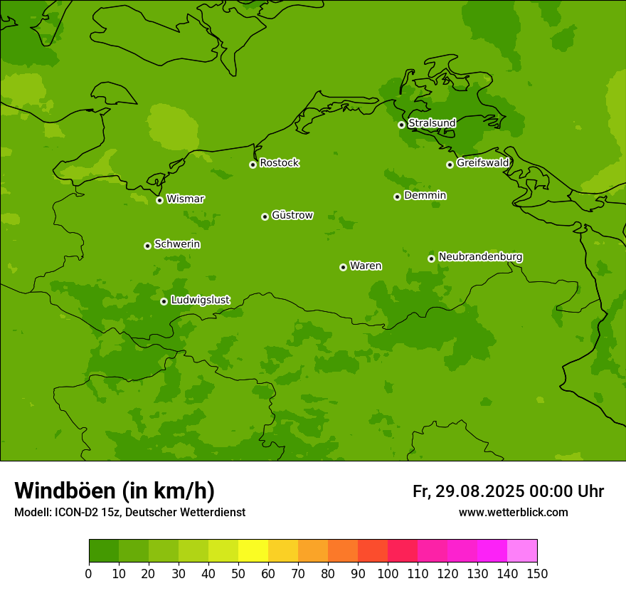 Modellkarten Windgeschwindigkeit