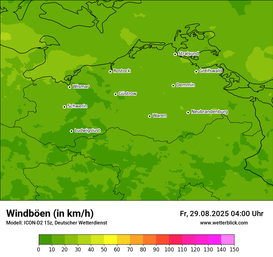 Modellkarten Windgeschwindigkeit