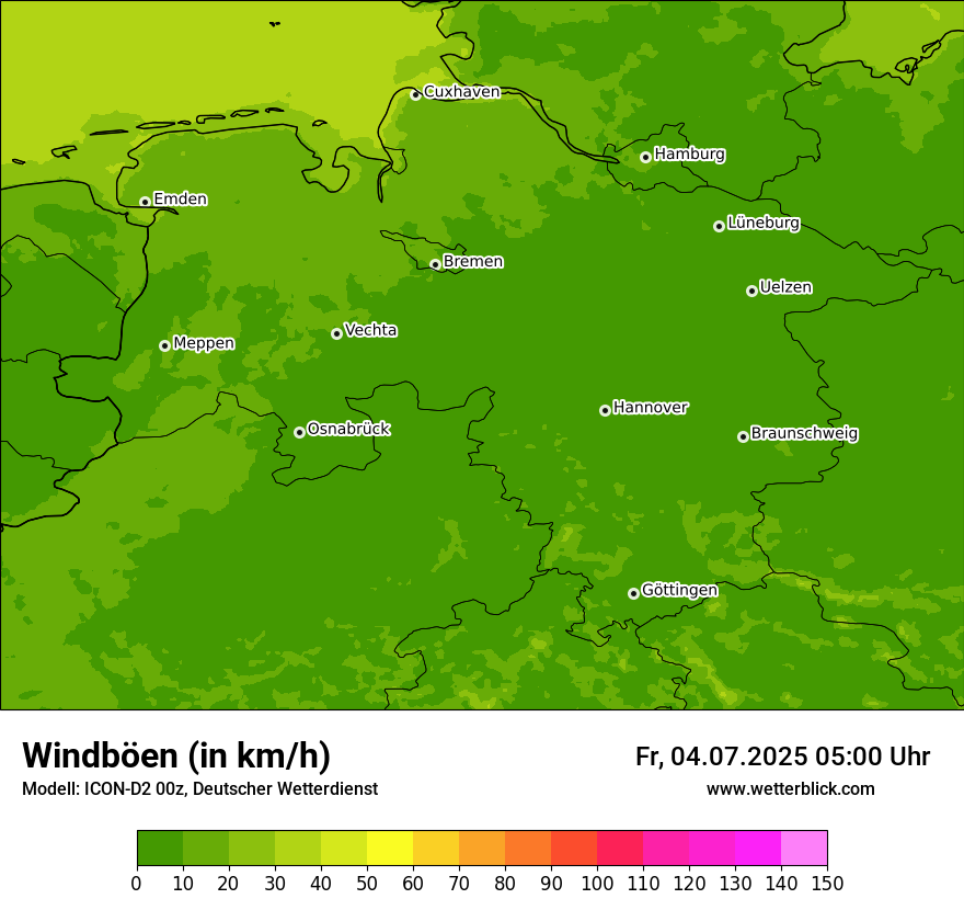 Modellkarten Windgeschwindigkeit