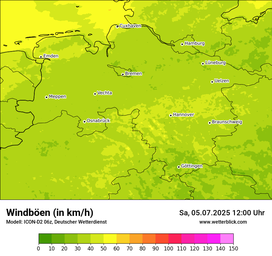 Modellkarten Windgeschwindigkeit