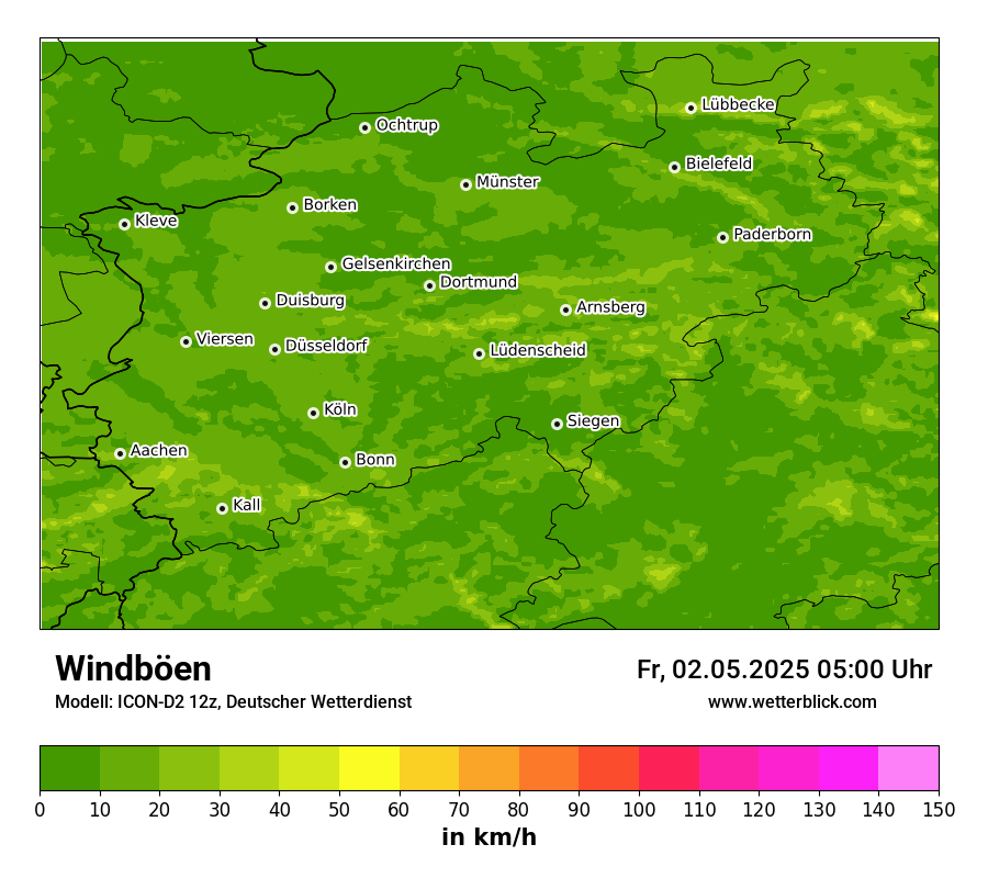 Modellkarten Windgeschwindigkeit