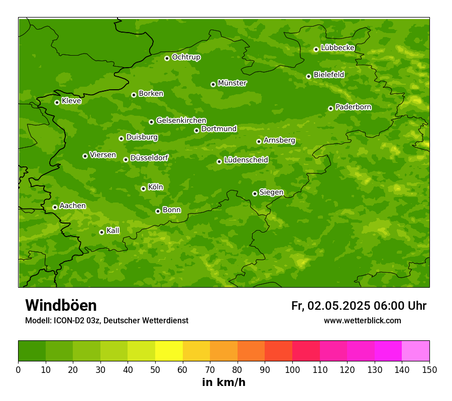Modellkarten Windgeschwindigkeit