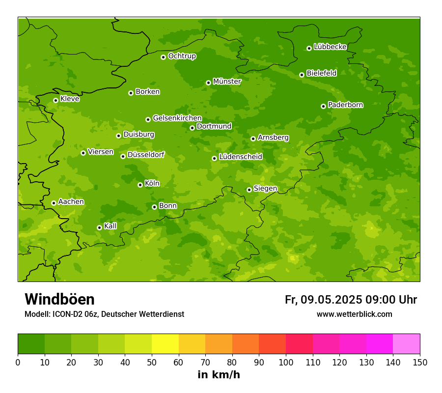 Modellkarten Windgeschwindigkeit
