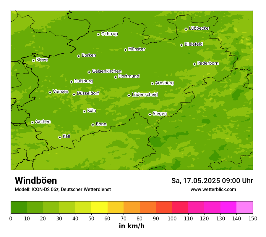 Modellkarten Windgeschwindigkeit