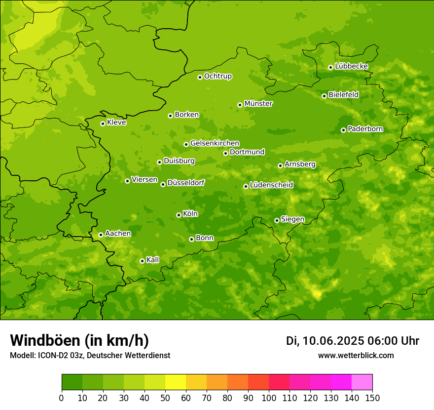 Modellkarten Windgeschwindigkeit