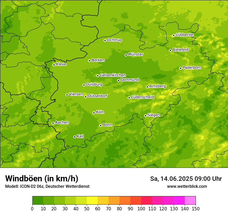 Modellkarten Windgeschwindigkeit