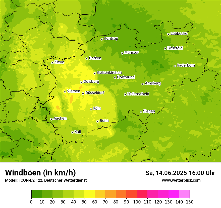Modellkarten Windgeschwindigkeit