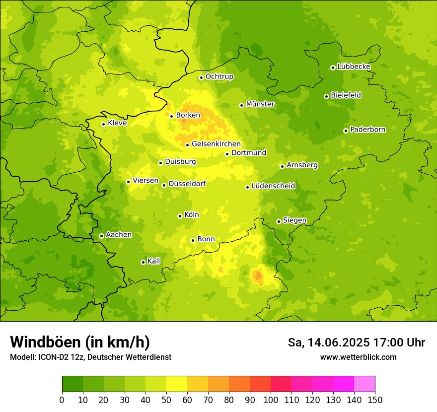 Modellkarten Windgeschwindigkeit