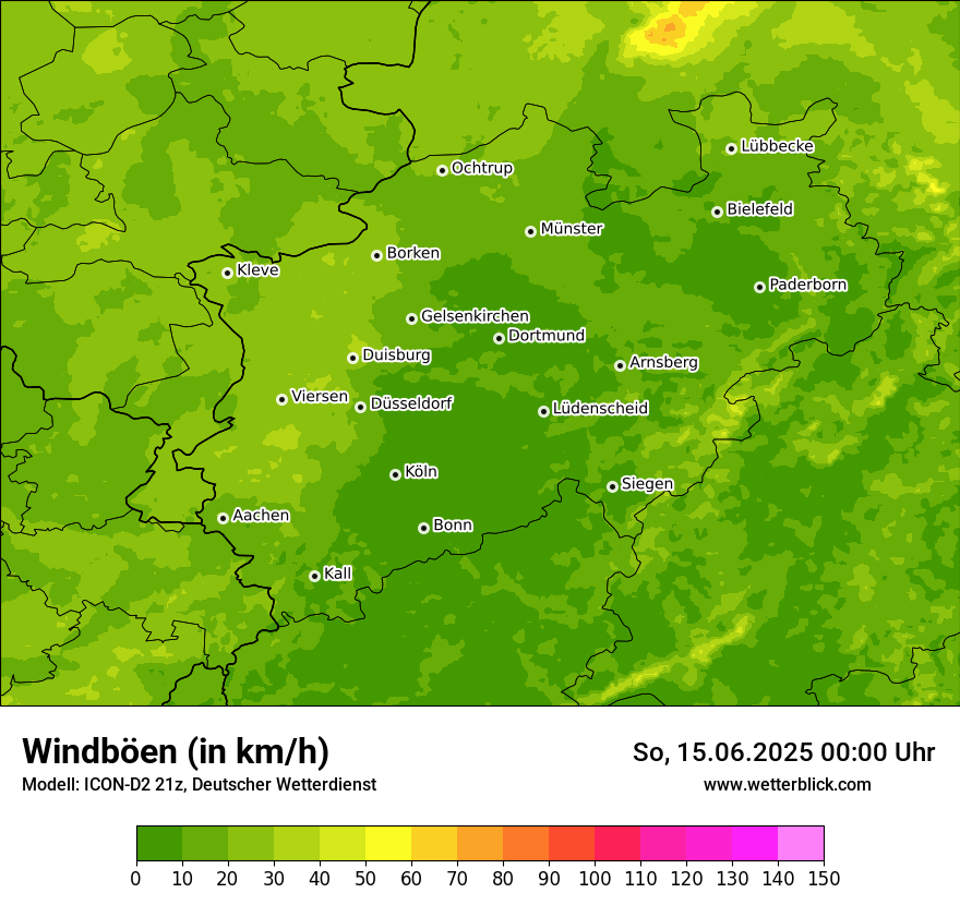 Modellkarten Windgeschwindigkeit