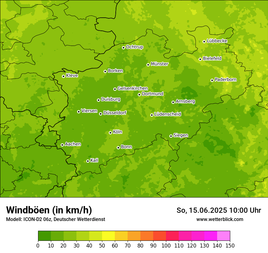 Modellkarten Windgeschwindigkeit