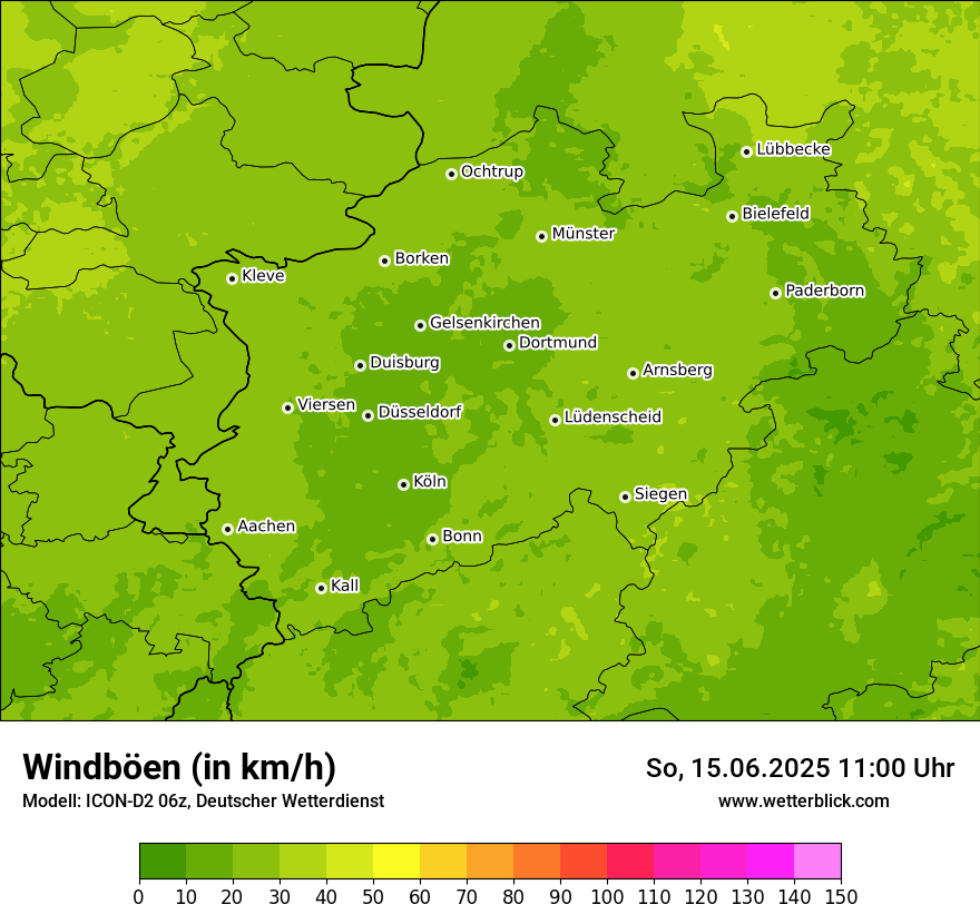 Modellkarten Windgeschwindigkeit