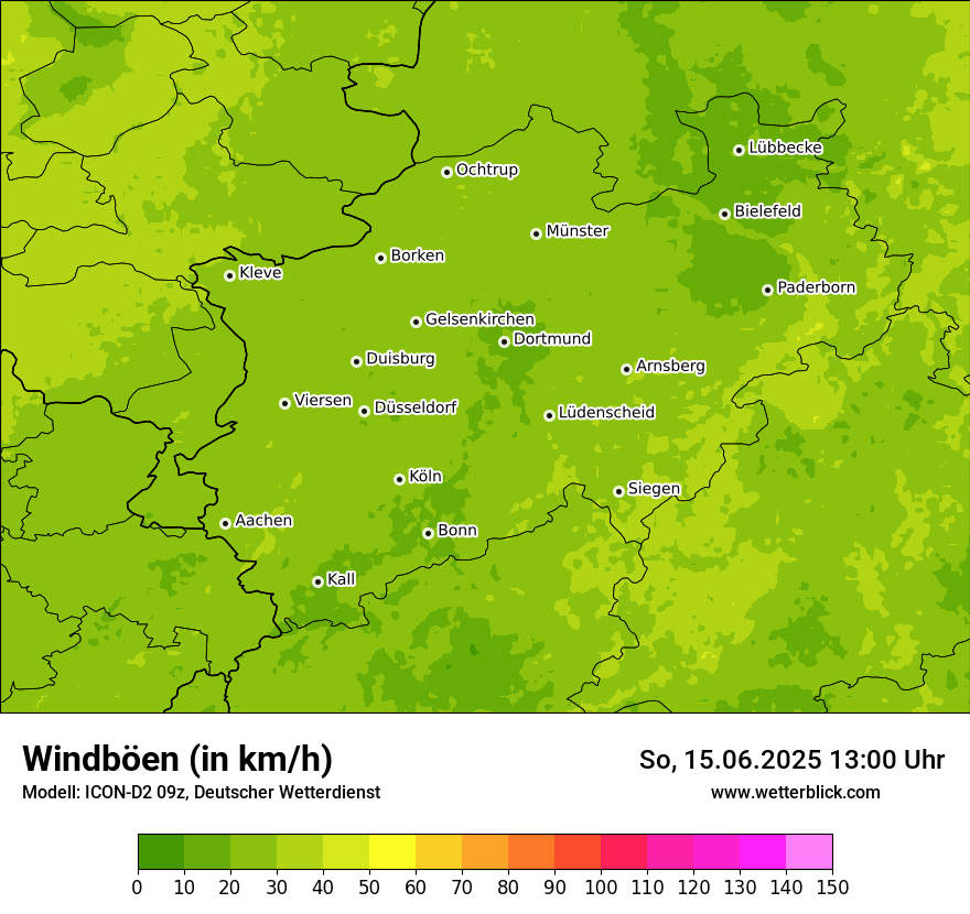 Modellkarten Windgeschwindigkeit
