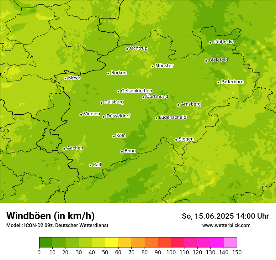 Modellkarten Windgeschwindigkeit