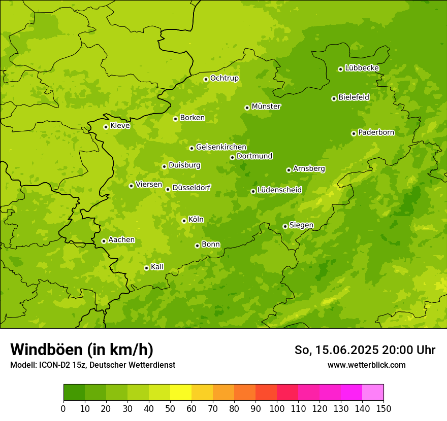Modellkarten Windgeschwindigkeit