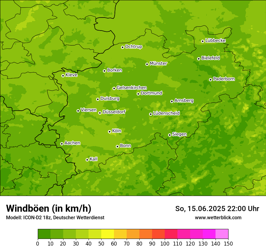 Modellkarten Windgeschwindigkeit