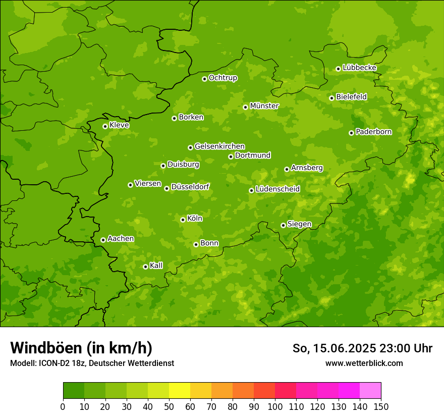 Modellkarten Windgeschwindigkeit