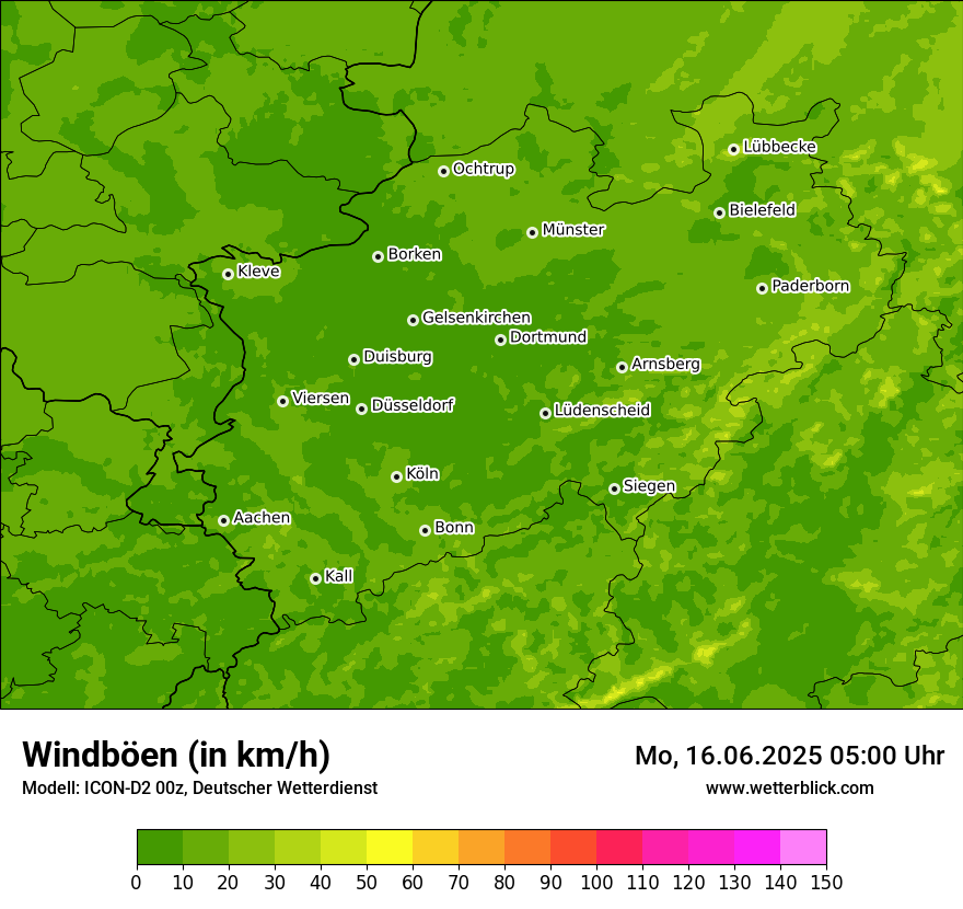 Modellkarten Windgeschwindigkeit