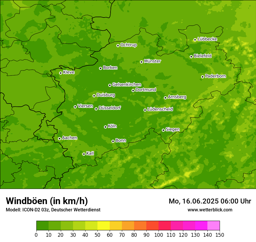 Modellkarten Windgeschwindigkeit