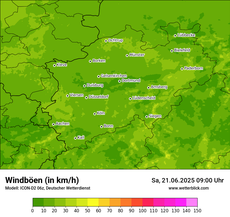 Modellkarten Windgeschwindigkeit