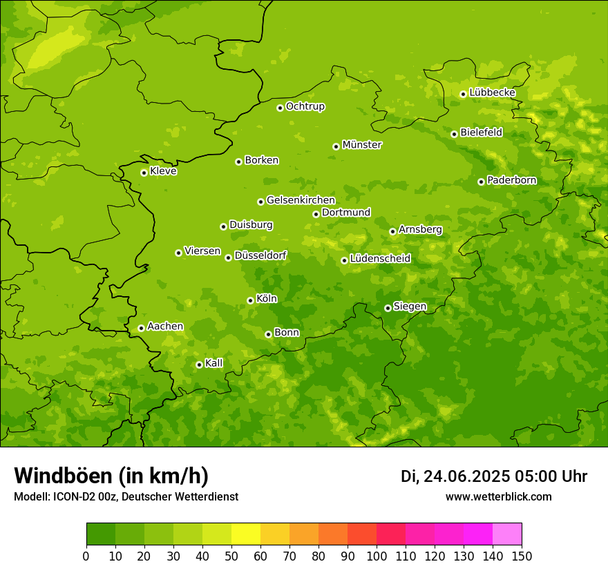 Modellkarten Windgeschwindigkeit