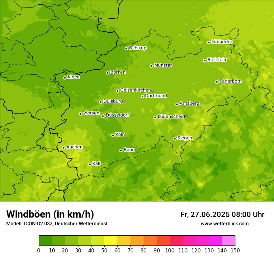 Modellkarten Windgeschwindigkeit