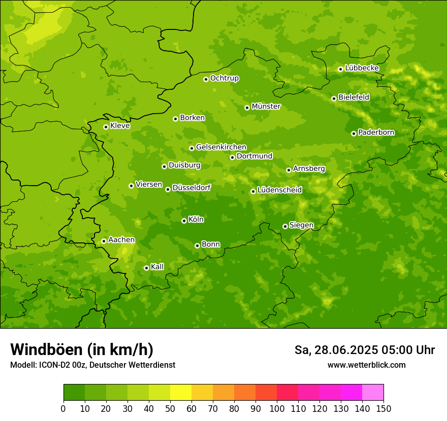 Modellkarten Windgeschwindigkeit