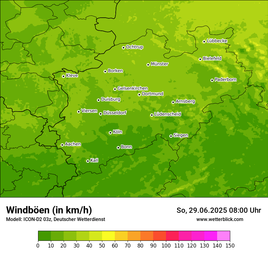 Modellkarten Windgeschwindigkeit