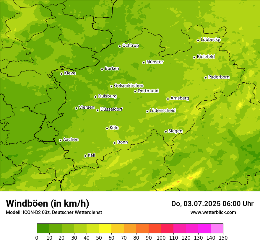 Modellkarten Windgeschwindigkeit