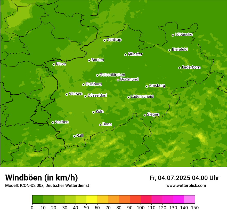 Modellkarten Windgeschwindigkeit