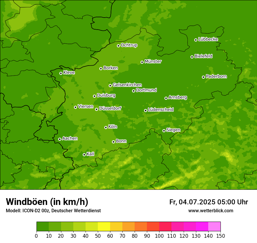 Modellkarten Windgeschwindigkeit