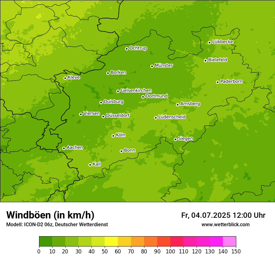 Modellkarten Windgeschwindigkeit