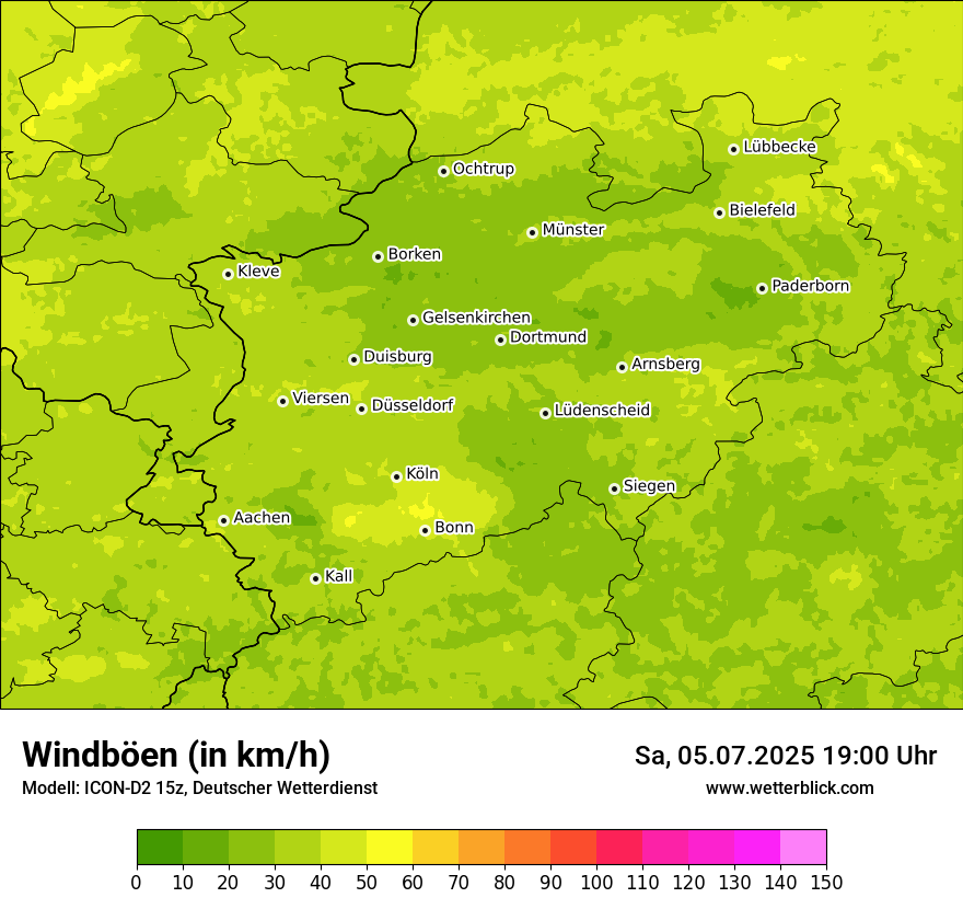 Modellkarten Windgeschwindigkeit