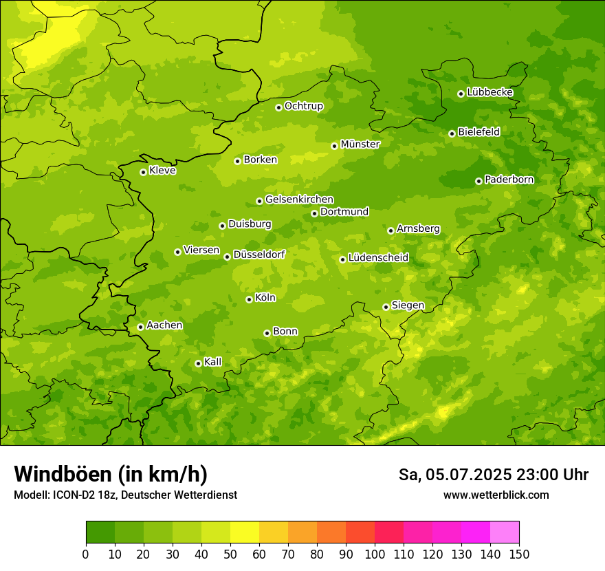 Modellkarten Windgeschwindigkeit