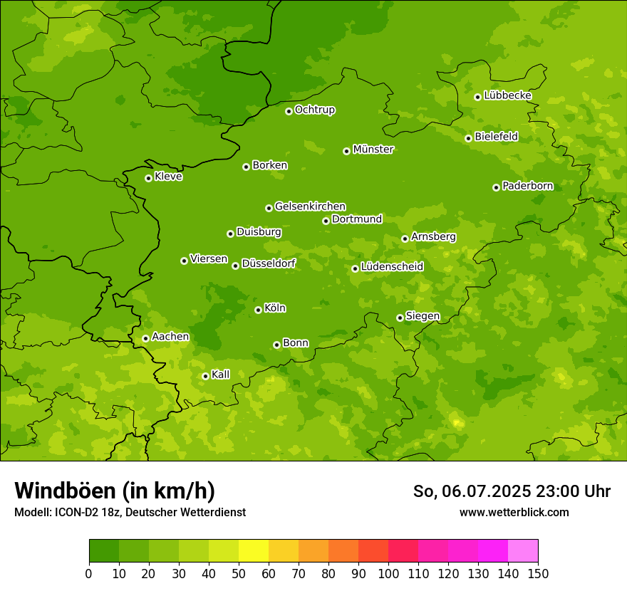 Modellkarten Windgeschwindigkeit