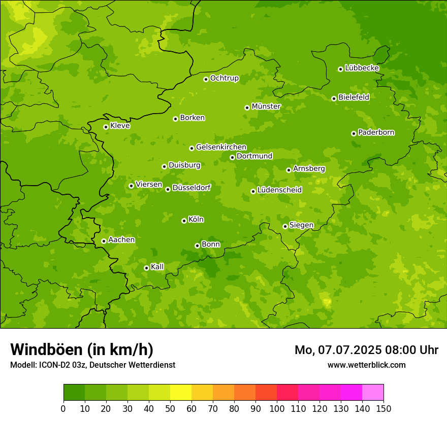 Modellkarten Windgeschwindigkeit