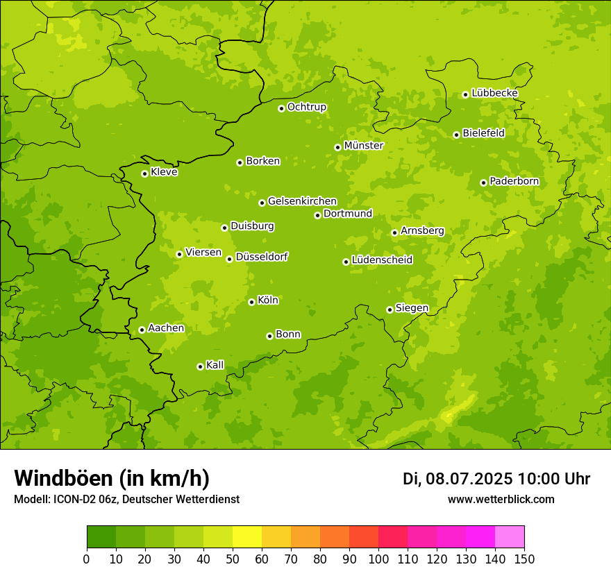 Modellkarten Windgeschwindigkeit