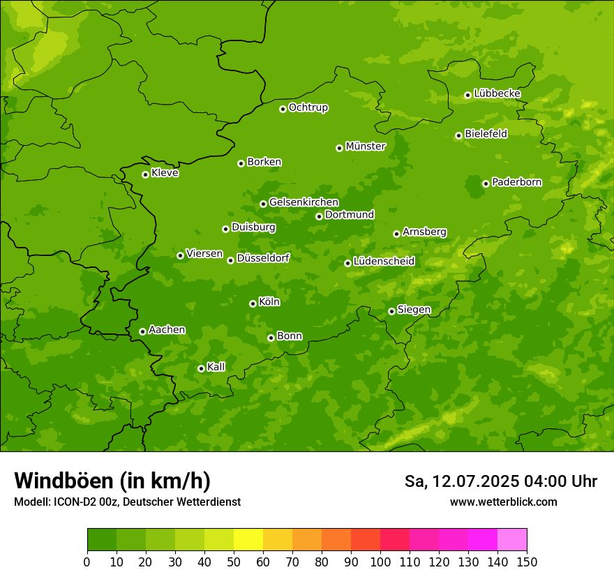 Modellkarten Windgeschwindigkeit