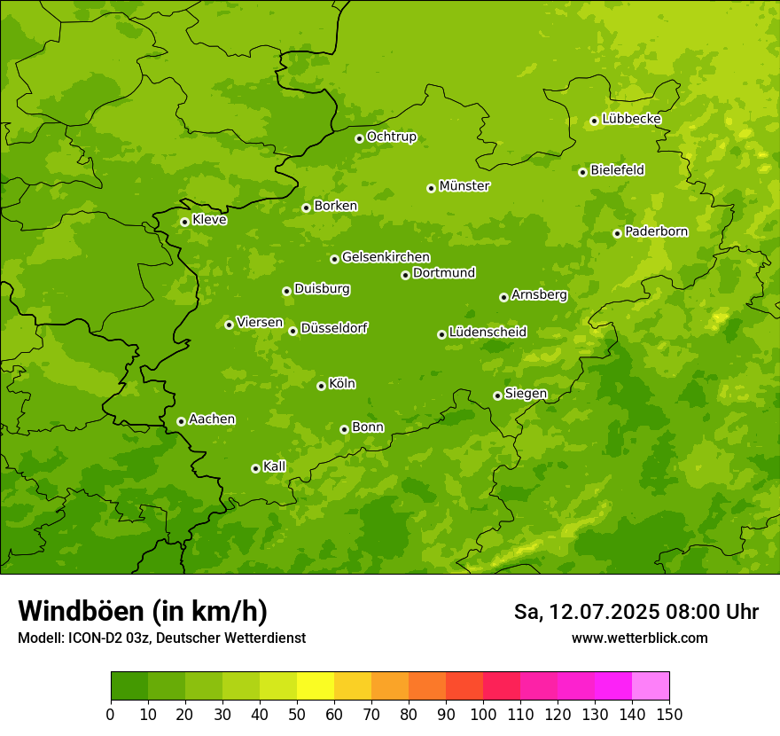 Modellkarten Windgeschwindigkeit