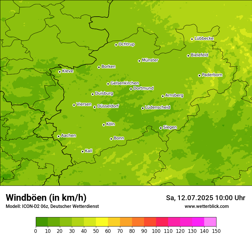 Modellkarten Windgeschwindigkeit