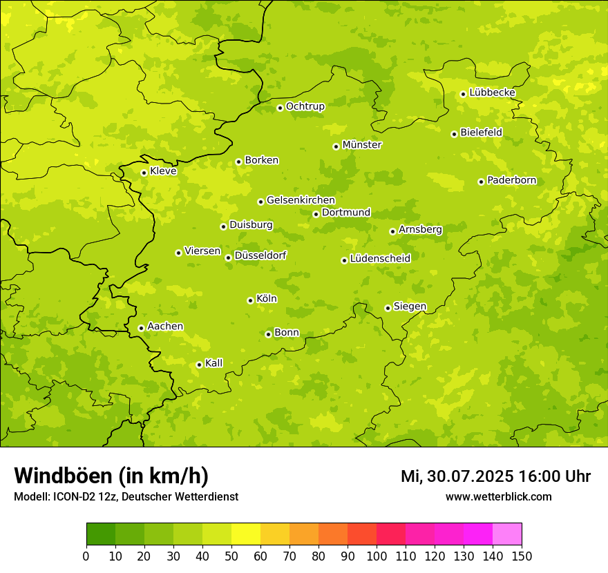 Modellkarten Windgeschwindigkeit