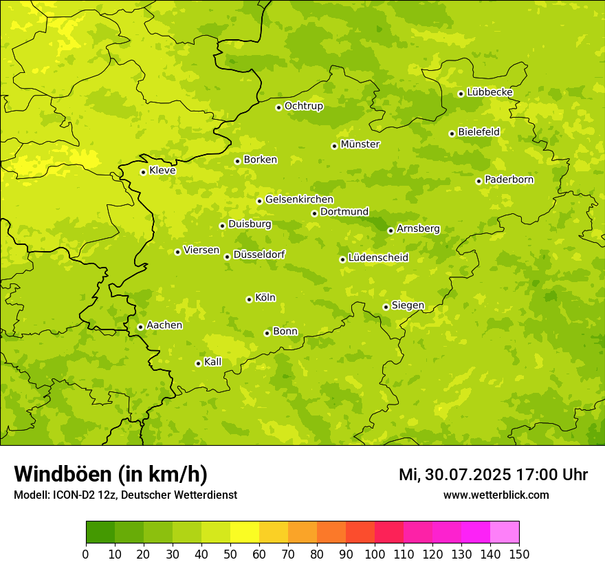 Modellkarten Windgeschwindigkeit
