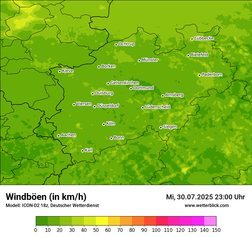Modellkarten Windgeschwindigkeit