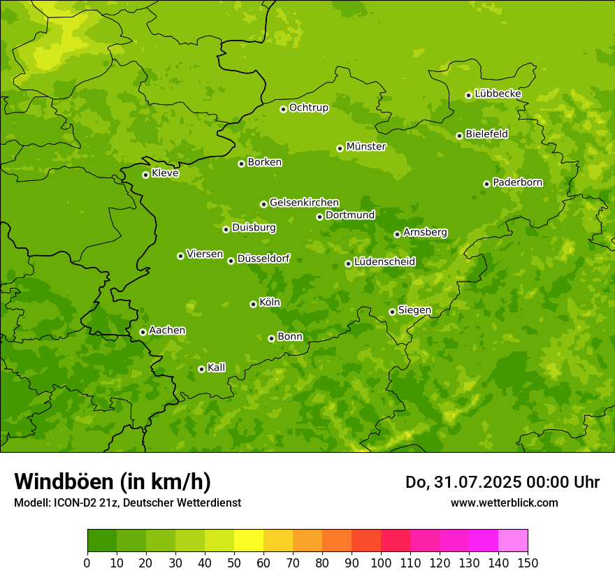 Modellkarten Windgeschwindigkeit