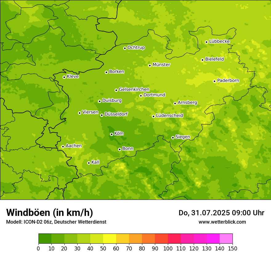 Modellkarten Windgeschwindigkeit