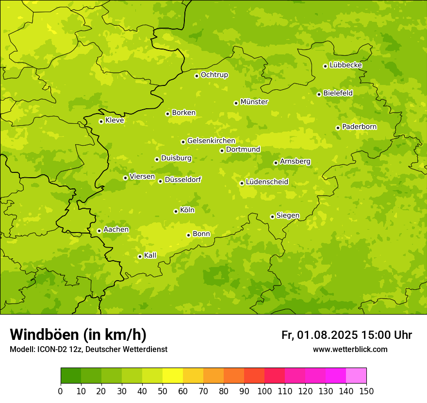 Modellkarten Windgeschwindigkeit