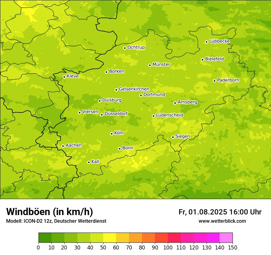 Modellkarten Windgeschwindigkeit