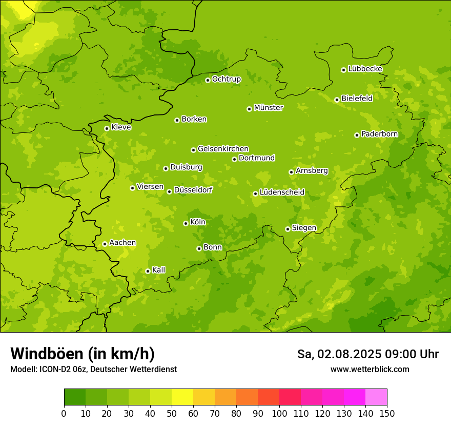 Modellkarten Windgeschwindigkeit